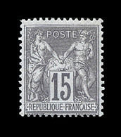 * N°77 - 15c Gris Foncé - Signé - TB - 1876-1878 Sage (Type I)