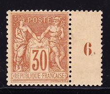 * N°80 - 30c Brun Jaune + Mill. 6 - TB - 1876-1878 Sage (Type I)