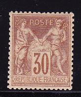 * N°80 - 30c Brun - TB Centrage - Charn. Légère - TB - 1876-1878 Sage (Type I)