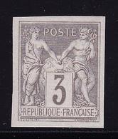 (*) N°87c - 3c Gris - Granet - TB - 1876-1878 Sage (Type I)