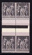 **/* N°89f - 2 Paires Verticales - Type II Et III Se Tenant - TB - 1876-1878 Sage (Type I)