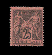 ** N°91 - 25c Noir S/rouge - TB - 1876-1878 Sage (Type I)