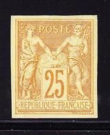 * N°92d - 25c Bistre S/jaune - Granet - TB - 1876-1878 Sage (Type I)