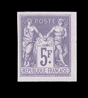 * N°95b - 5F Violet S/lilas - Régents - TB - 1876-1878 Sage (Type I)