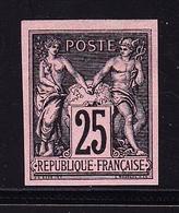 (*) N°97c - 25c Noir S/rose - Granet - TB - 1876-1878 Sage (Type I)