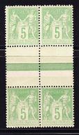 **/* N°106a - Paire Vertic. - Charn. S/Interpanneau - TB - 1876-1878 Sage (Type I)