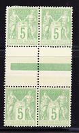 (*) N°106a - 2 Paire Verticales  - TB - 1876-1878 Sage (Type I)