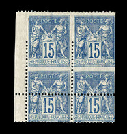 **/* N°90 - 15c Bleu - Bloc De 4 - Superbe Variété De Piquage - TB - Non Classés