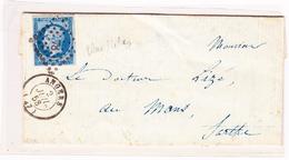 LAC N°14Ae - Bleu S/lilas - Obl. PC 78 - Angers - 2 Juil 58 - Pr Le Mans - Signé Scheller - TB - 1849-1876: Klassieke Periode