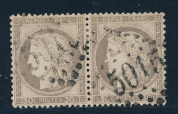 O BUREAU D'ALGERIE N°56 - Paire - Obl. GC 5015 (Bône) - TB - 1849-1876: Période Classique
