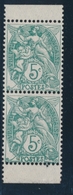 ** N°111f - 5c Vert - Paire Vertic. - TB - 1900-29 Blanc