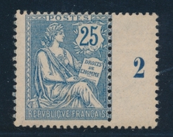 ** N°127 - 25c Bleu - Mill. 2 - TB - 1900-02 Mouchon