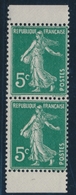 ** N°137m - Paire Verticale De Carnet - Papier X - Adhérence S/BDF - TB - 1906-38 Semeuse Camée