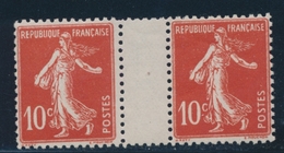 ** N°138 - Paire + Interpanneau - FAUX DE TURIN  - TB - 1906-38 Semeuse Camée