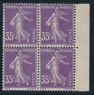 ** N°142b - Type II - Bloc De 4 - BDF - TB - 1906-38 Semeuse Camée