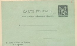 EP SAG I1 - 15c Noir - CPRP N°1 - Neuve - TB - Cartes Postales Types Et TSC (avant 1995)