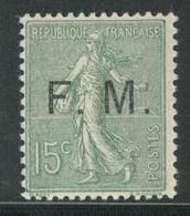 ** N°3 - 15c Vert Olive - TB - Timbres De Franchise Militaire