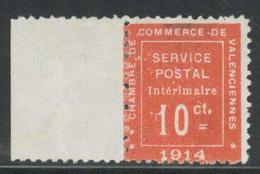 (*) N°1 - Valenciennes - BDF - Signé - TB - Guerre (timbres De)