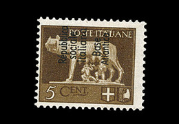 ** BASE NAVALE ITALIENNE N°7 - 5c Sépia - Signé Calves - TB - Guerre (timbres De)