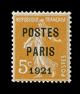 ** N°27 - 5c Orange - PARIS 1921 - Signé - TB - 1893-1947