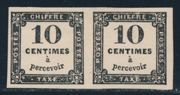 * N°2 - 10c Noir - Paire - TB - 1859-1959 Neufs