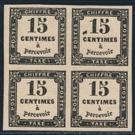 * N°3 - 15c Noir - Bloc De 4 - Variété Tâche Noire S/1 Ex - TB - 1859-1959 Neufs