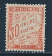** N°34 - 30c Rouge Orange - Léger Pli Vertic. - Signé Calves - 1859-1959 Neufs