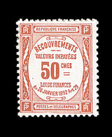 * N°47 - 50c Rouge + Interpanneau - TB - 1859-1959 Neufs