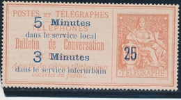 * TELEPHONE N°14 - 25 S/50c Rouge S/rose - TB - Telegraaf-en Telefoonzegels