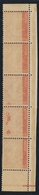 ** N°135 - 10c Rouge - Bde De 5 - Recto Verso Partiel - TB - Neufs