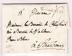 LAC SCHLESTAT  - Len N°3 - 1780 - Pr Strasbourg   - TB - Lettres & Documents