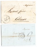 L ALTKIRCH - 3 Avril 1843 - T13 + 28 Nov 49 T15 - 2 Plis - B/TB - Lettres & Documents