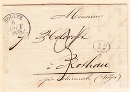 LAC Soultz - 6 Aout 1835 - T13 + Id Noir - B/TB - Lettres & Documents