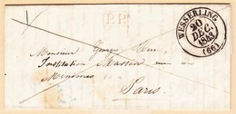 LAC T13 Wesserling (66) 20 Dec 1848 + PP Encadré Rouge P. Paris - TB - Lettres & Documents