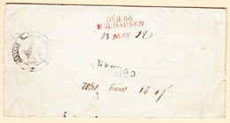 LAC DEB.66.MULHAUSEN (Rge) + DEB 66 COLMAR - S/pli De PARIS (Ministère De La Guerre) - Mai 1812 - B/TB - Brieven En Documenten