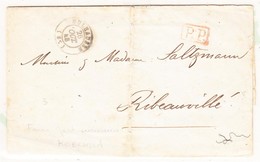 LAC P.P. Encadré Rge - T15 Mulhausen - Pr Ribeauvillé - 1848 - Faire Part Naissance Koechlin - TB - Lettres & Documents