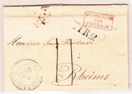 LAC N°12 - Allemagne Par Forbach Rge + Cad Frankfurt + TTR2 - Pr Reims - TB - 1801-1848: Précurseurs XIX