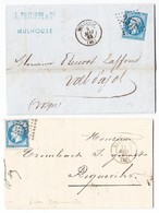 LAC 2 Plis Mulhouse - Datés 1863, 1867 - TB - Lettres & Documents