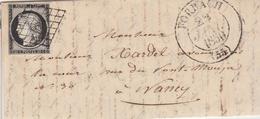 L N°3 - Obl. Grille - Càd T13 FORBACH - 22/1/1850 - Pr Nancy - TB - Lettres & Documents