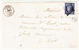 L N°4 - Obl. Grille - Càd T15 GORZE - 4/1/1851 - Pr Hte Marne - TB - Lettres & Documents