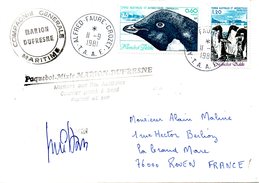 TAAF. N°87-8 De 1980 Sur Enveloppe Commémorative De 1981. Paquebot Marion-Dufresnes. - Polar Ships & Icebreakers