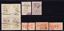 O TIMBRES FISCAUX Lot De 9 Val Dt 1 Bloc De 4 - T. Fiscaux ALEP Et HEDJAZ - B/TB - Autres & Non Classés