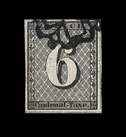 O N°2S (N°10a) - Lignes Vertic. - Rosette Noire - Margé - Signé - TB - 1843-1852 Timbres Cantonaux Et  Fédéraux