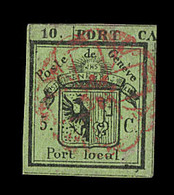 O N°4L (N°1A) - Moitié Gauche Du Double De Genève - Rosette De Genève - Margé - TF - Certif. ASEP WEID - TB - 1843-1852 Timbres Cantonaux Et  Fédéraux