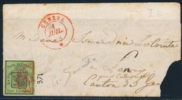 LSC N°6 (N°3) - Port Cantonal De GENEVE - Obl. Rosette Rge + Càd Rge De GENEVE - 1/JUIL/? - Pr Lancy - B/TB - 1843-1852 Timbres Cantonaux Et  Fédéraux