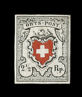 * N°13II - (N°13) - 2½r Noir Et Rouge - TB - 1843-1852 Federale & Kantonnale Postzegels