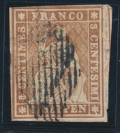 O N°22a (N°26a) - Fil De Soie Jaune - B/TB - 1843-1852 Federale & Kantonnale Postzegels