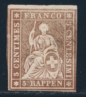 O N°22D (N°26b) - Fil Noir - BDF Haut - Angle Inf. Droit Proche Du Filet - Sinon TB - 1843-1852 Timbres Cantonaux Et  Fédéraux