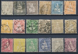 O N°28/36, 37/43 (33/41 Avec 35a Et 37a + 42/48 Sf 42A) - 18 T. Qques Petits Défts (cote SBK 1200 FS) - 1843-1852 Timbres Cantonaux Et  Fédéraux