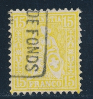 O N°47 (N°52) - 15c Jaune - Obl. La Chaux De Fond - TB - 1843-1852 Timbres Cantonaux Et  Fédéraux